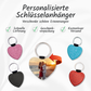 Personalisierter Schlüsselanhänger | Glitzerherz | Rot